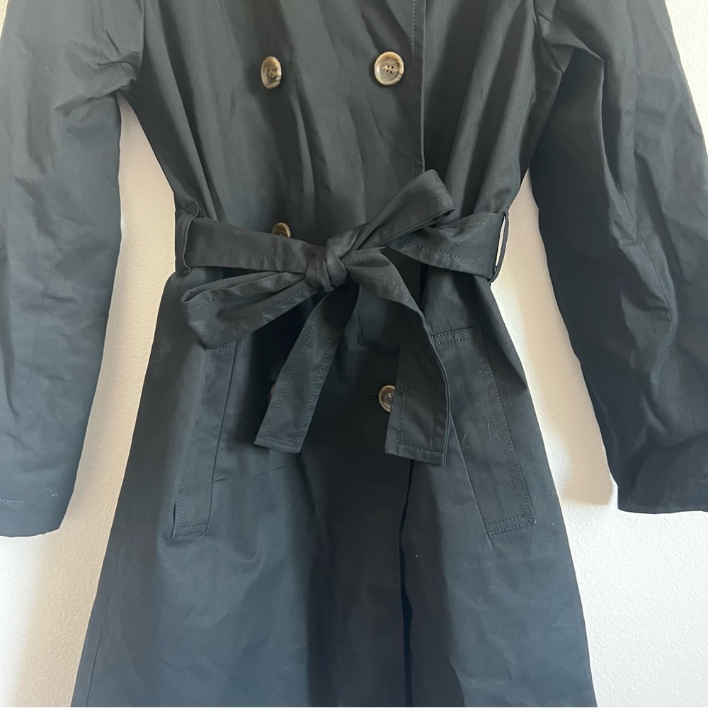 J. Crew Factory Black Trench Coat Size: 6 NWT - Picture 5 of 12